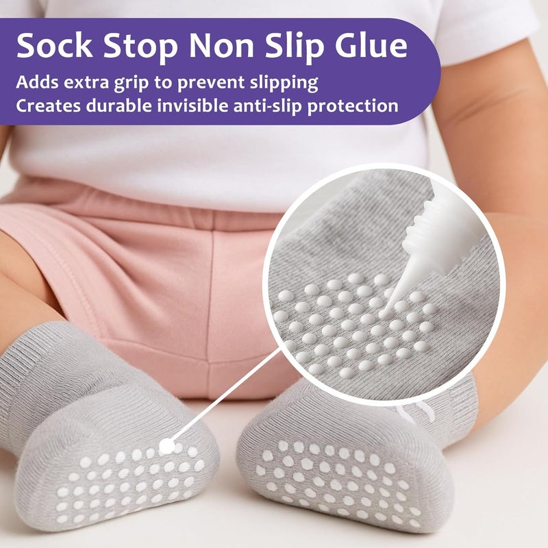 1DFAUL 100g Sock Stop Non Slip Glue Clear, Sock Anti Slip Adhesive Waterproof, Latex-Free, Water-Based, Odorless and Washable, for Hangers, Carpets, Bathroom Mats (White) - Image 2